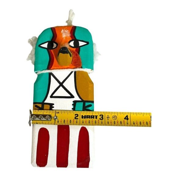 Vintage Hopi Puchtihu Eagle Doll Oldest Form Kachina Talavai Doll Carved Wood - Picture 5 of 7